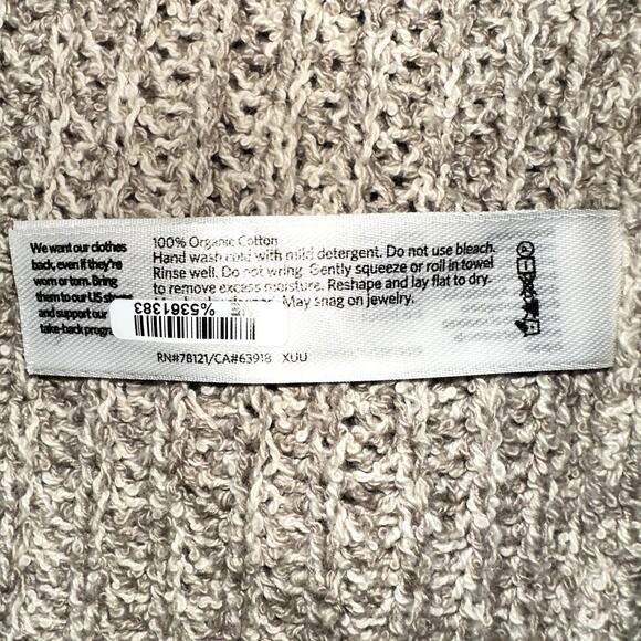 Eileen Fisher Womens Size Small Wheat Organic Cotton Patch Pocket Long Cardigan - Picture 7 of 11